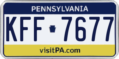 PA license plate KFF7677