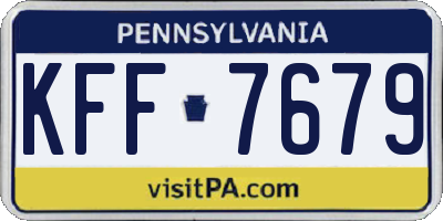 PA license plate KFF7679