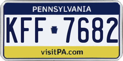 PA license plate KFF7682