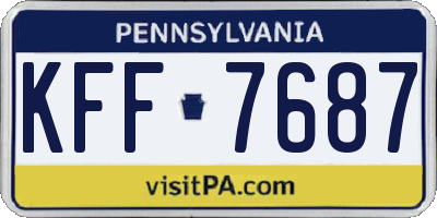 PA license plate KFF7687
