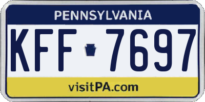 PA license plate KFF7697