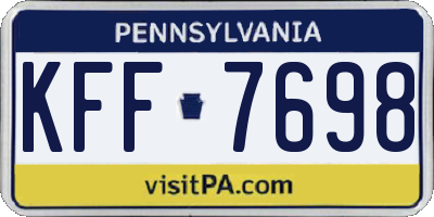 PA license plate KFF7698