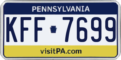 PA license plate KFF7699