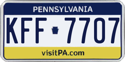 PA license plate KFF7707