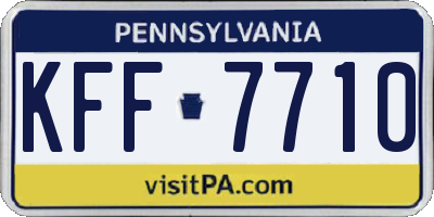 PA license plate KFF7710