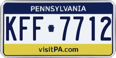 PA license plate KFF7712