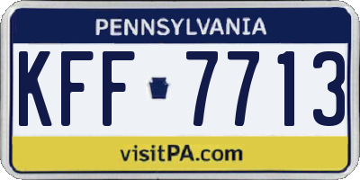 PA license plate KFF7713