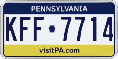 PA license plate KFF7714