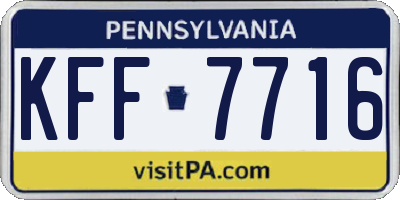 PA license plate KFF7716