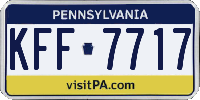 PA license plate KFF7717