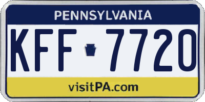 PA license plate KFF7720