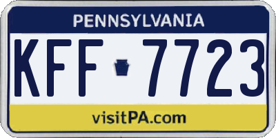 PA license plate KFF7723