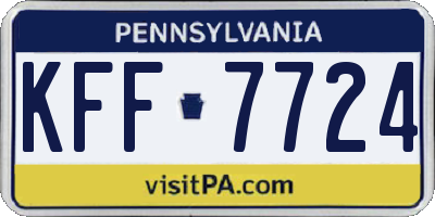 PA license plate KFF7724