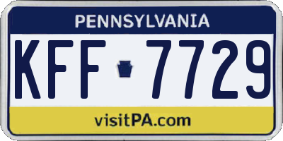 PA license plate KFF7729