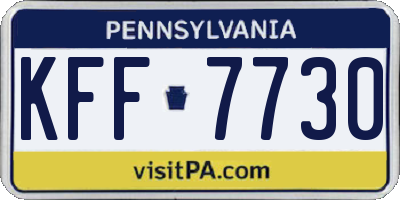 PA license plate KFF7730