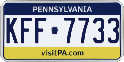 PA license plate KFF7733