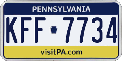 PA license plate KFF7734