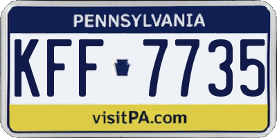 PA license plate KFF7735