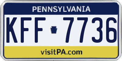 PA license plate KFF7736