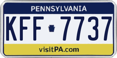 PA license plate KFF7737