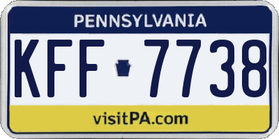 PA license plate KFF7738