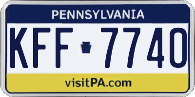 PA license plate KFF7740