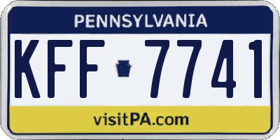PA license plate KFF7741