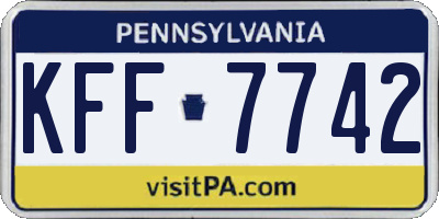 PA license plate KFF7742