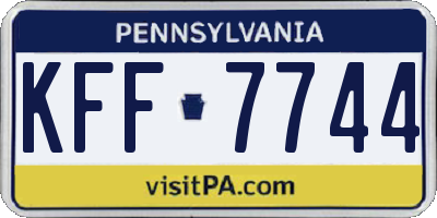 PA license plate KFF7744