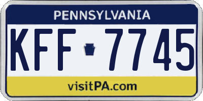 PA license plate KFF7745