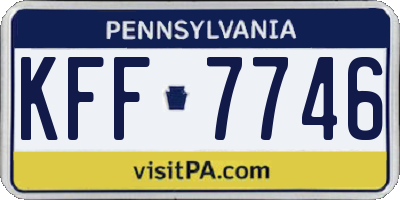 PA license plate KFF7746