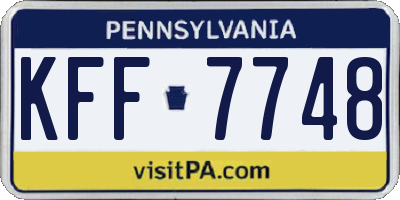 PA license plate KFF7748