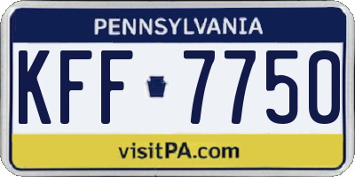 PA license plate KFF7750
