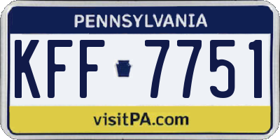 PA license plate KFF7751