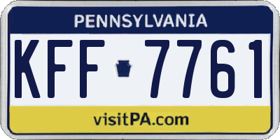PA license plate KFF7761