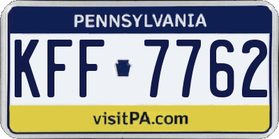 PA license plate KFF7762
