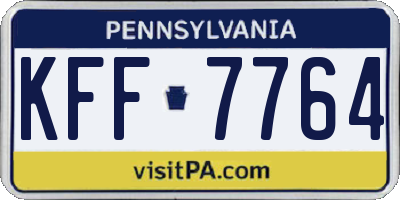 PA license plate KFF7764