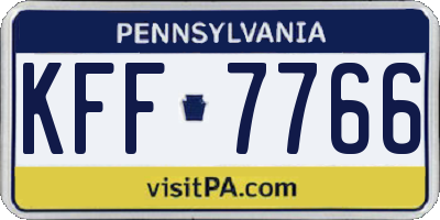 PA license plate KFF7766
