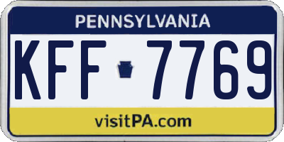 PA license plate KFF7769