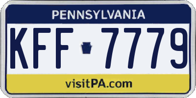 PA license plate KFF7779
