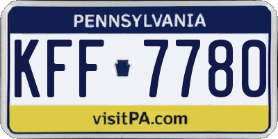PA license plate KFF7780