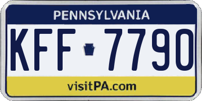 PA license plate KFF7790