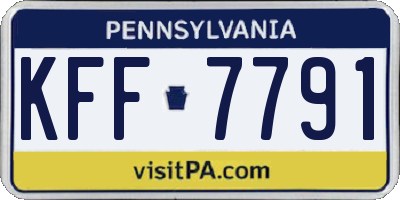 PA license plate KFF7791