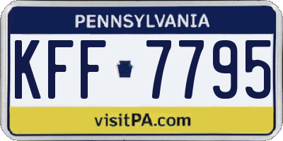 PA license plate KFF7795
