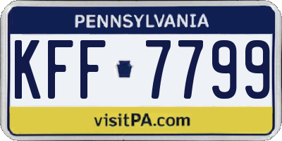 PA license plate KFF7799