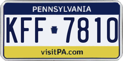 PA license plate KFF7810