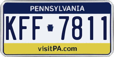 PA license plate KFF7811