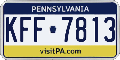PA license plate KFF7813