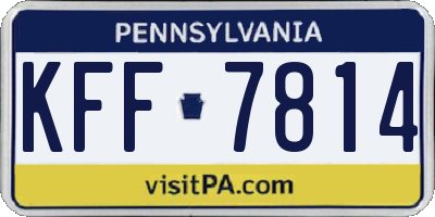 PA license plate KFF7814