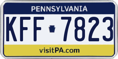 PA license plate KFF7823